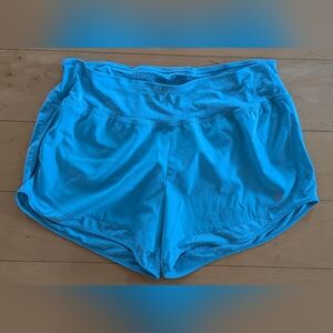 Champion Athletic Running Shorts With Built-In Brief Liner, Blue, Women’s Medium